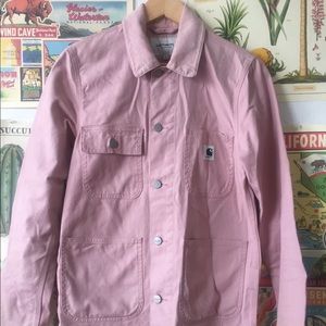 Pink carhartt wip utility jacket
